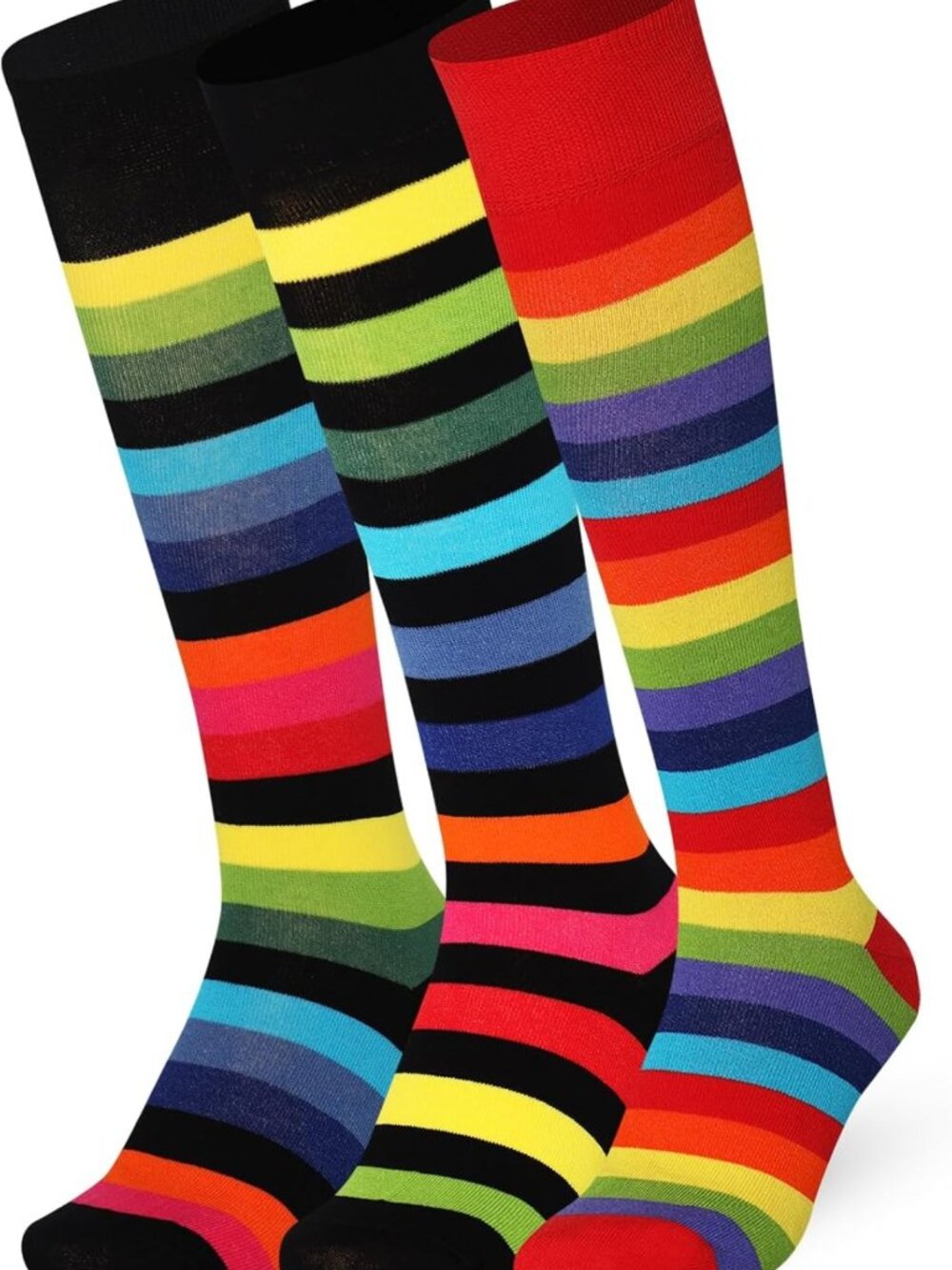Unisex Extra Fine Combed Cotton Rainbow Socks | Seamless Toe | Stylish